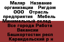 Маляр › Название организации ­ Ригдом, ООО › Отрасль предприятия ­ Мебель › Минимальный оклад ­ 1 - Все города Работа » Вакансии   . Башкортостан респ.,Караидельский р-н